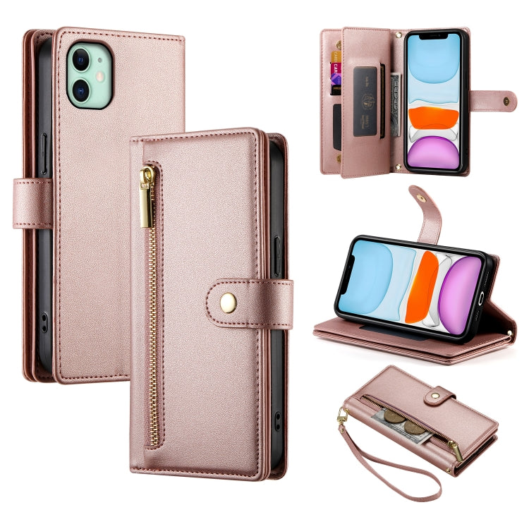 Carteira com fecho e nove compartimentos para cartões, capa de couro para telemóvel, para iPhone 11 Pro Max, para iPhone 11, para iPhone 11 Pro