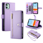 Carteira com fecho e nove compartimentos para cartões, capa de couro para telemóvel, para iPhone 11 Pro Max, para iPhone 11, para iPhone 11 Pro