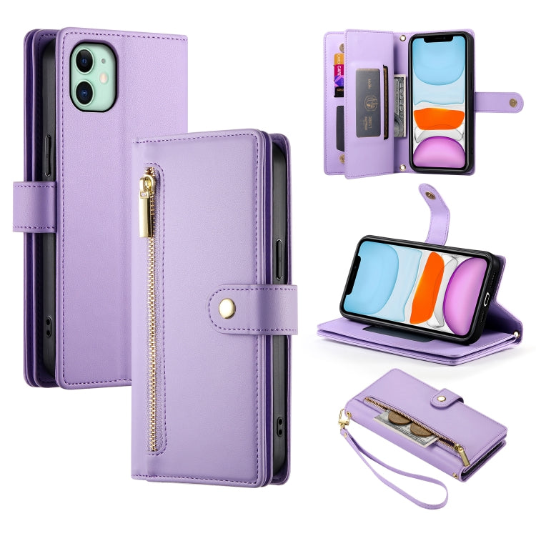 Carteira com fecho e nove compartimentos para cartões, capa de couro para telemóvel, para iPhone 11 Pro Max, para iPhone 11, para iPhone 11 Pro