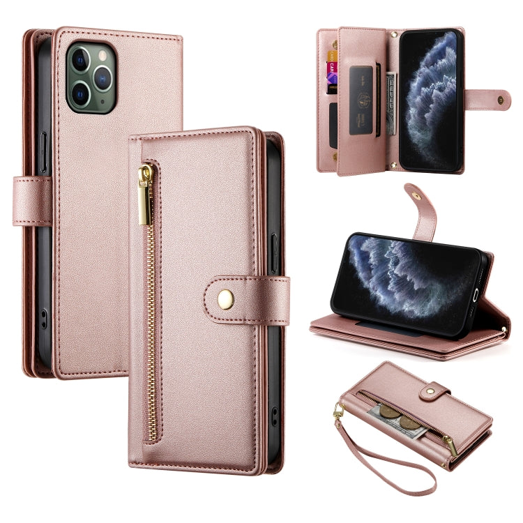 Carteira com fecho e nove compartimentos para cartões, capa de couro para telemóvel, para iPhone 11 Pro Max, para iPhone 11, para iPhone 11 Pro