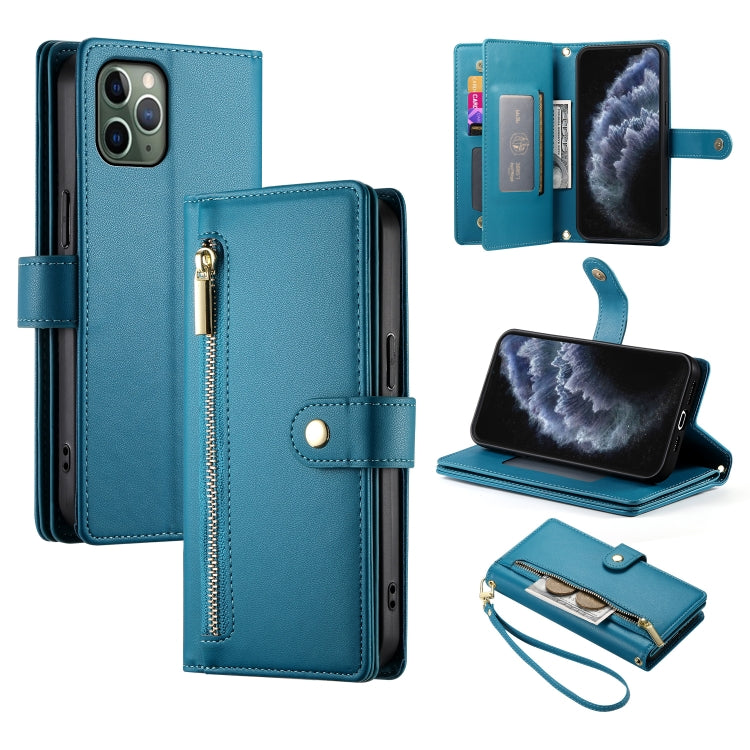 Carteira com fecho e nove compartimentos para cartões, capa de couro para telemóvel, para iPhone 11 Pro Max, para iPhone 11, para iPhone 11 Pro