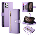 Carteira com fecho e nove compartimentos para cartões, capa de couro para telemóvel, para iPhone 11 Pro Max, para iPhone 11, para iPhone 11 Pro