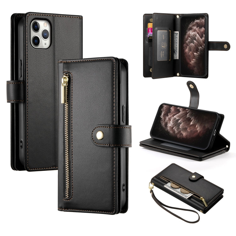 Carteira com fecho e nove compartimentos para cartões, capa de couro para telemóvel, para iPhone 11 Pro Max, para iPhone 11, para iPhone 11 Pro