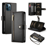 Nine Card-slot Zipper Wallet Bag Leather Phone Case, For iPhone 14 Pro Max, For iPhone 13 Pro Max, For iPhone 13 Pro, For iPhone 13, For iPhone 13 mini, For iPhone 12 / 12 Pro, For iPhone 12 Pro Max, For iPhone 12 mini