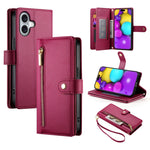 Carteira com fecho e nove compartimentos para cartões, capa de couro para telemóvel, para iPhone 17 Pro Max, para iPhone 17 Pro, para iPhone 17, para iPhone Air, para iPhone 16e, para iPhone 16 Pro Max, para iPhone 16 Pro, para iPhone 16 Plus
