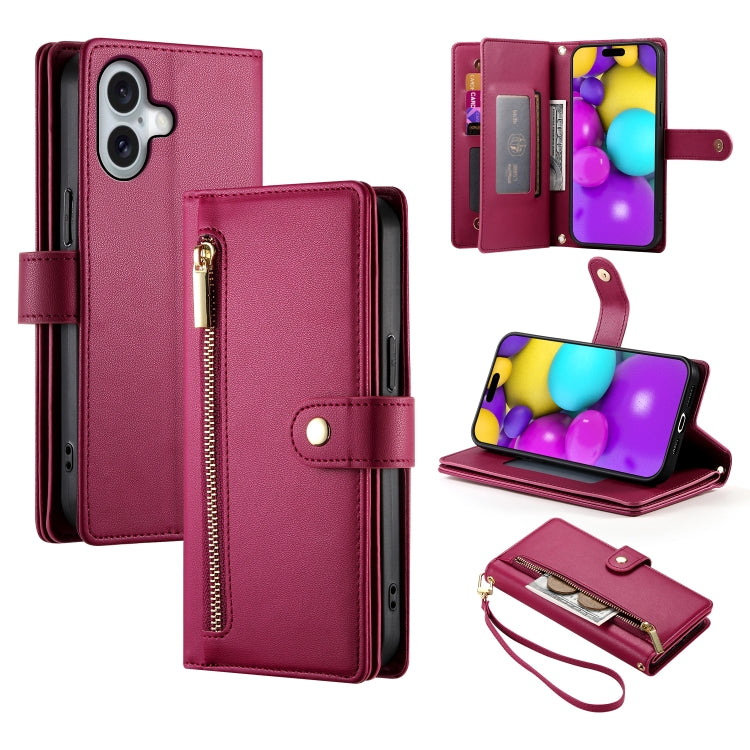 Carteira com fecho e nove compartimentos para cartões, capa de couro para telemóvel, para iPhone 17 Pro Max, para iPhone 17 Pro, para iPhone 17, para iPhone Air, para iPhone 16e, para iPhone 16 Pro Max, para iPhone 16 Pro, para iPhone 16 Plus