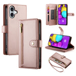 Carteira com fecho e nove compartimentos para cartões, capa de couro para telemóvel, para iPhone 17 Pro Max, para iPhone 17 Pro, para iPhone 17, para iPhone Air, para iPhone 16e, para iPhone 16 Pro Max, para iPhone 16 Pro, para iPhone 16 Plus