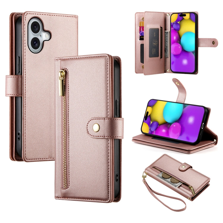 Carteira com fecho e nove compartimentos para cartões, capa de couro para telemóvel, para iPhone 17 Pro Max, para iPhone 17 Pro, para iPhone 17, para iPhone Air, para iPhone 16e, para iPhone 16 Pro Max, para iPhone 16 Pro, para iPhone 16 Plus
