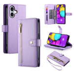 Carteira com fecho e nove compartimentos para cartões, capa de couro para telemóvel, para iPhone 17 Pro Max, para iPhone 17 Pro, para iPhone 17, para iPhone Air, para iPhone 16e, para iPhone 16 Pro Max, para iPhone 16 Pro, para iPhone 16 Plus