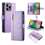 Carteira com fecho e nove compartimentos para cartões, capa de couro para telemóvel, para iPhone 17 Pro Max, para iPhone 17 Pro, para iPhone 17, para iPhone Air, para iPhone 16e, para iPhone 16 Pro Max, para iPhone 16 Pro, para iPhone 16 Plus