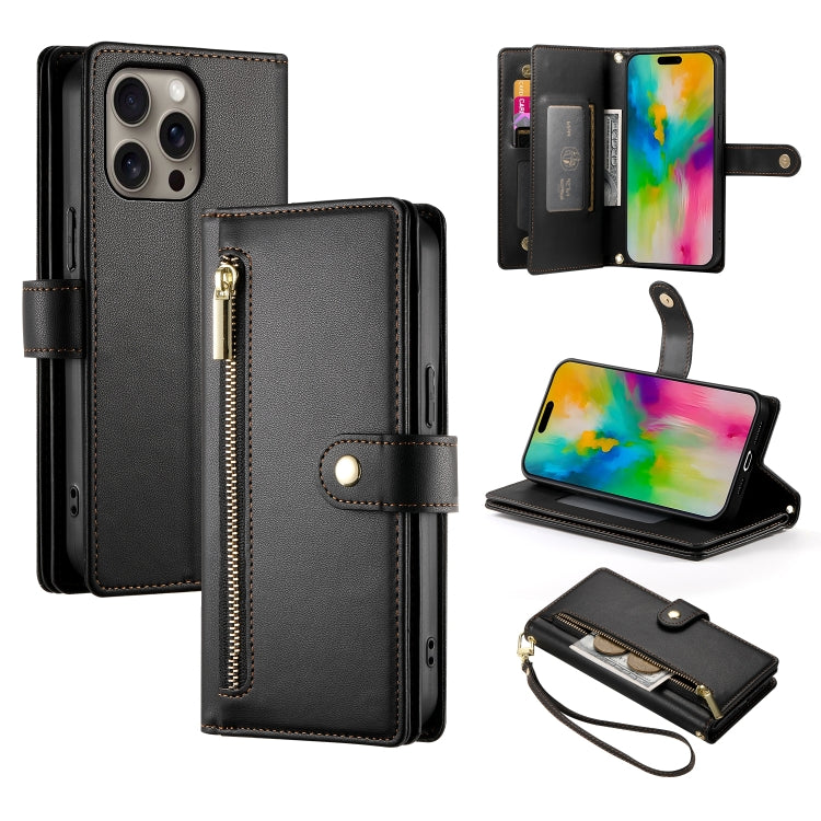 Carteira com fecho e nove compartimentos para cartões, capa de couro para telemóvel, para iPhone 17 Pro Max, para iPhone 17 Pro, para iPhone 17, para iPhone Air, para iPhone 16e, para iPhone 16 Pro Max, para iPhone 16 Pro, para iPhone 16 Plus