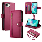 Carteira com fecho e nove compartimentos para cartões, capa de couro para telemóvel, para iPhone 17 Pro Max, para iPhone 17 Pro, para iPhone 17, para iPhone Air, para iPhone 16e, para iPhone 16 Pro Max, para iPhone 16 Pro, para iPhone 16 Plus