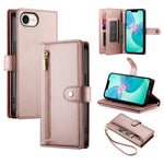Carteira com fecho e nove compartimentos para cartões, capa de couro para telemóvel, para iPhone 17 Pro Max, para iPhone 17 Pro, para iPhone 17, para iPhone Air, para iPhone 16e, para iPhone 16 Pro Max, para iPhone 16 Pro, para iPhone 16 Plus