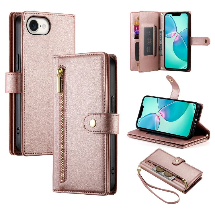Carteira com fecho e nove compartimentos para cartões, capa de couro para telemóvel, para iPhone 17 Pro Max, para iPhone 17 Pro, para iPhone 17, para iPhone Air, para iPhone 16e, para iPhone 16 Pro Max, para iPhone 16 Pro, para iPhone 16 Plus