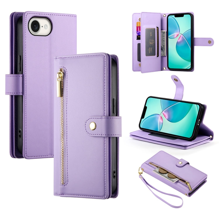 Carteira com fecho e nove compartimentos para cartões, capa de couro para telemóvel, para iPhone 17 Pro Max, para iPhone 17 Pro, para iPhone 17, para iPhone Air, para iPhone 16e, para iPhone 16 Pro Max, para iPhone 16 Pro, para iPhone 16 Plus