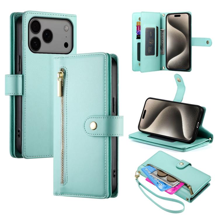 Carteira com fecho e nove compartimentos para cartões, capa de couro para telemóvel, para iPhone 17 Pro Max, para iPhone 17 Pro, para iPhone 17, para iPhone Air, para iPhone 16e, para iPhone 16 Pro Max, para iPhone 16 Pro, para iPhone 16 Plus