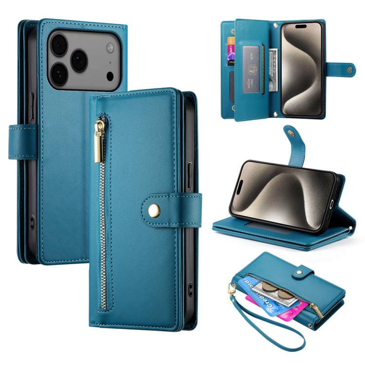 Carteira com fecho e nove compartimentos para cartões, capa de couro para telemóvel, para iPhone 17 Pro Max, para iPhone 17 Pro, para iPhone 17, para iPhone Air, para iPhone 16e, para iPhone 16 Pro Max, para iPhone 16 Pro, para iPhone 16 Plus