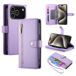 Carteira com fecho e nove compartimentos para cartões, capa de couro para telemóvel, para iPhone 17 Pro Max, para iPhone 17 Pro, para iPhone 17, para iPhone Air, para iPhone 16e, para iPhone 16 Pro Max, para iPhone 16 Pro, para iPhone 16 Plus