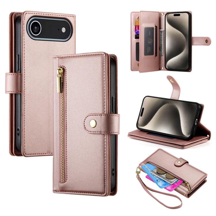 Carteira com fecho e nove compartimentos para cartões, capa de couro para telemóvel, para iPhone 17 Pro Max, para iPhone 17 Pro, para iPhone 17, para iPhone Air, para iPhone 16e, para iPhone 16 Pro Max, para iPhone 16 Pro, para iPhone 16 Plus