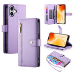 Carteira com fecho e nove compartimentos para cartões, capa de couro para telemóvel, para iPhone 17 Pro Max, para iPhone 17 Pro, para iPhone 17, para iPhone Air, para iPhone 16e, para iPhone 16 Pro Max, para iPhone 16 Pro, para iPhone 16 Plus