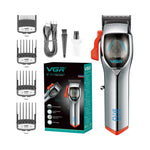 VGR V-647 Máquina de Cortar Cabelo Elétrica Magnética Motor LED USB 5W com Ecrã Digital
