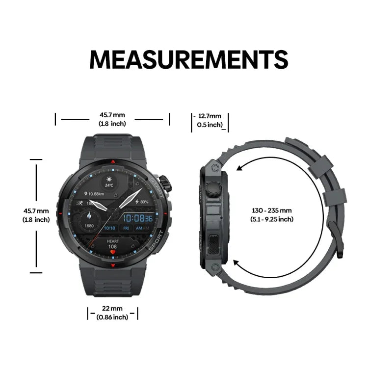 Relógio Inteligente Zeblaze Ares 3 Plus de 1,43 polegadas para Fitness e Bem-Estar Suporta Monitorização de Saúde 24H