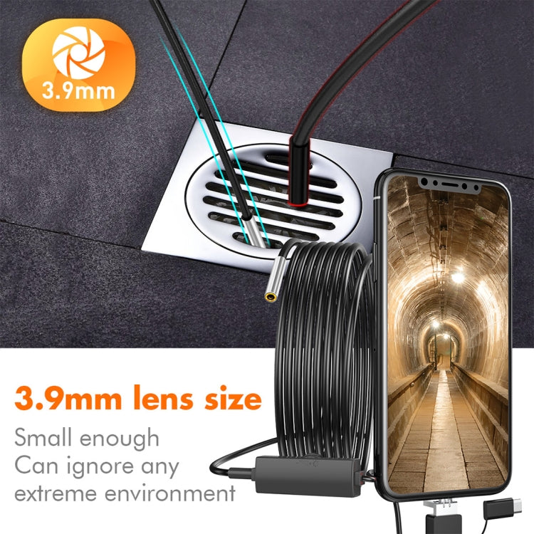 Câmara de inspeção endoscópica digital industrial impermeável HD 3 em 1 inskam107 3,9mm, cabo rígido de 1m, cabo rígido de 3,5m, cabo rígido de 5m