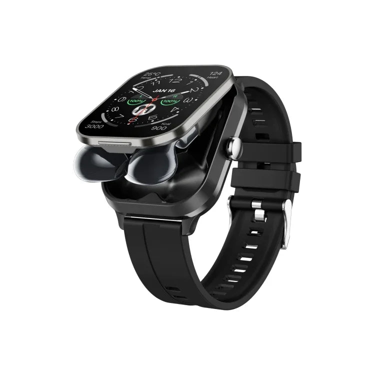 D8 Pro 2,01 polegadas Auricular Bluetooth 2 em 1 Smartwatch com Correia de Silicone, Suporta NFC com Tampa
