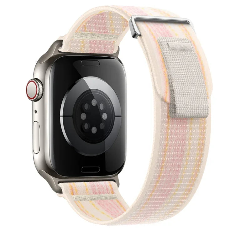 Correia de Relógio de Nylon com Dupla Secção e Laço, Para Apple Watch Série 7 41mm, Para Apple Watch Série 7 45mm