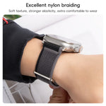 Dual-Section Loop Nylon Watch Band, For Apple Watch Series 9 41mm, For Apple Watch Ultra 49mm