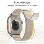 Dual-Section Loop Nylon Watch Band, For Apple Watch Ultra 2 49mm, For Apple Watch Series 9 45mm