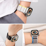 Dual-Section Loop Nylon Watch Band, For Apple Watch Series 9 41mm, For Apple Watch Ultra 49mm