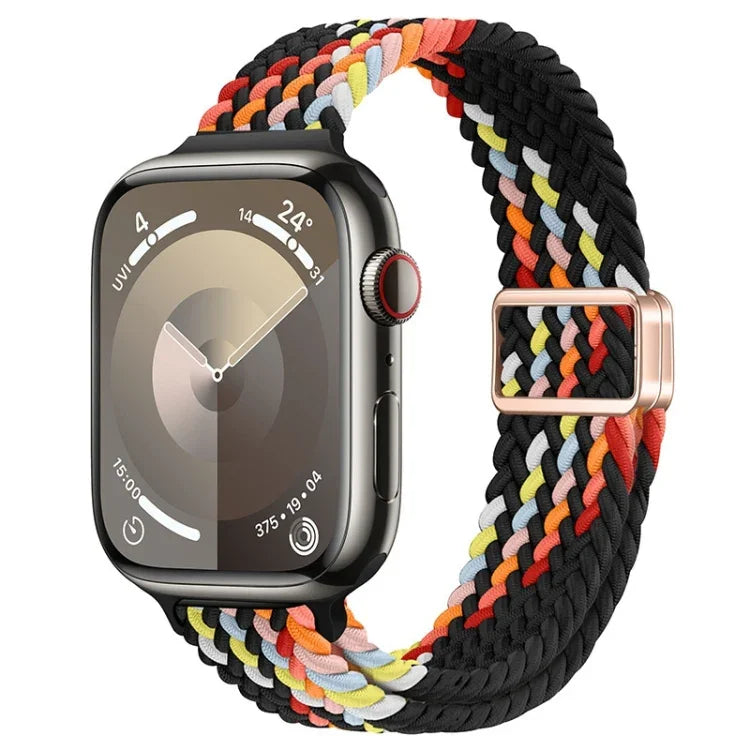 Slim Magnetic Buckle Nylon Braided Watch Band, For Apple Watch Ultra 2 49mm, For Apple Watch Series 9 45mm