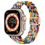 Correia de Relógio Trançada de Nylon com Fivela Magnética Slim, Para Apple Watch Series 9 41mm, Para Apple Watch Ultra 49mm