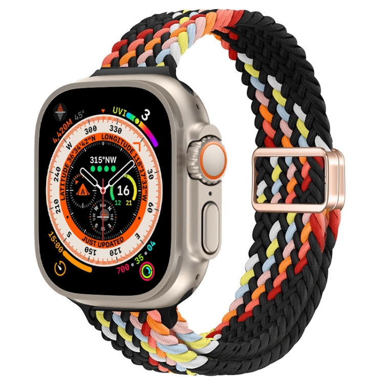 Correia de Relógio Trançada de Nylon com Fivela Magnética Slim, Para Apple Watch Series 9 41mm, Para Apple Watch Ultra 49mm