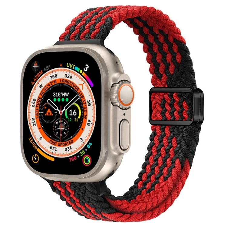 Correia de Relógio Trançada de Nylon com Fivela Magnética Slim, Para Apple Watch Series 9 41mm, Para Apple Watch Ultra 49mm