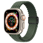 Correia de Relógio Trançada de Nylon com Fivela Magnética Slim, Para Apple Watch Series 9 41mm, Para Apple Watch Ultra 49mm