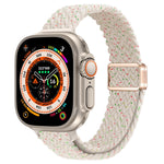 Correia de Relógio Trançada de Nylon com Fivela Magnética Slim, Para Apple Watch Series 9 41mm, Para Apple Watch Ultra 49mm