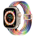 Correia de Relógio Trançada de Nylon com Fivela Magnética Slim, Para Apple Watch Series 9 41mm, Para Apple Watch Ultra 49mm
