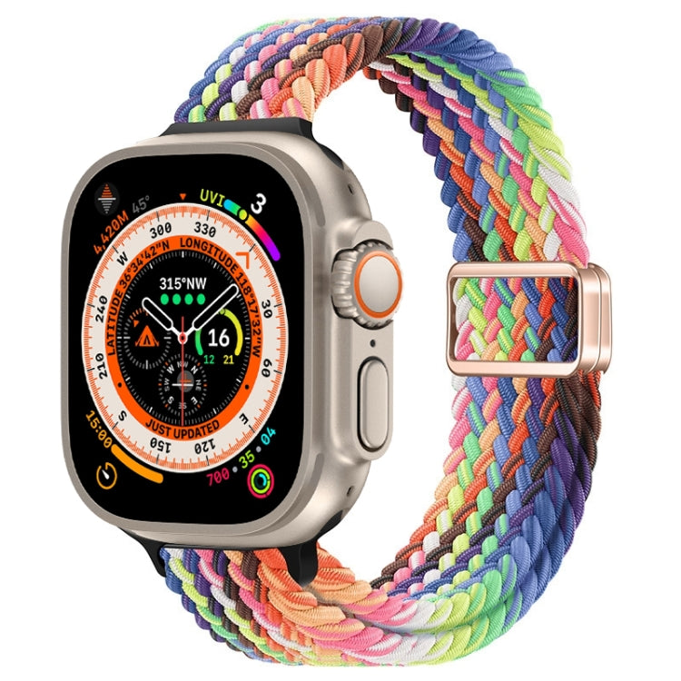Correia de Relógio Trançada de Nylon com Fivela Magnética Slim, Para Apple Watch Series 9 41mm, Para Apple Watch Ultra 49mm