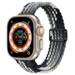 Correia de Relógio Trançada de Nylon com Fivela Magnética Slim, Para Apple Watch Series 9 41mm, Para Apple Watch Ultra 49mm
