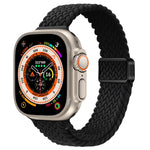 Correia de Relógio Trançada de Nylon com Fivela Magnética Slim, Para Apple Watch Series 9 41mm, Para Apple Watch Ultra 49mm