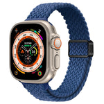 Correia de Relógio Trançada de Nylon com Fivela Magnética Slim, Para Apple Watch Series 9 41mm, Para Apple Watch Ultra 49mm