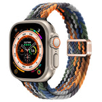 Correia de Relógio Trançada de Nylon com Fivela Magnética Slim, Para Apple Watch Series 9 41mm, Para Apple Watch Ultra 49mm