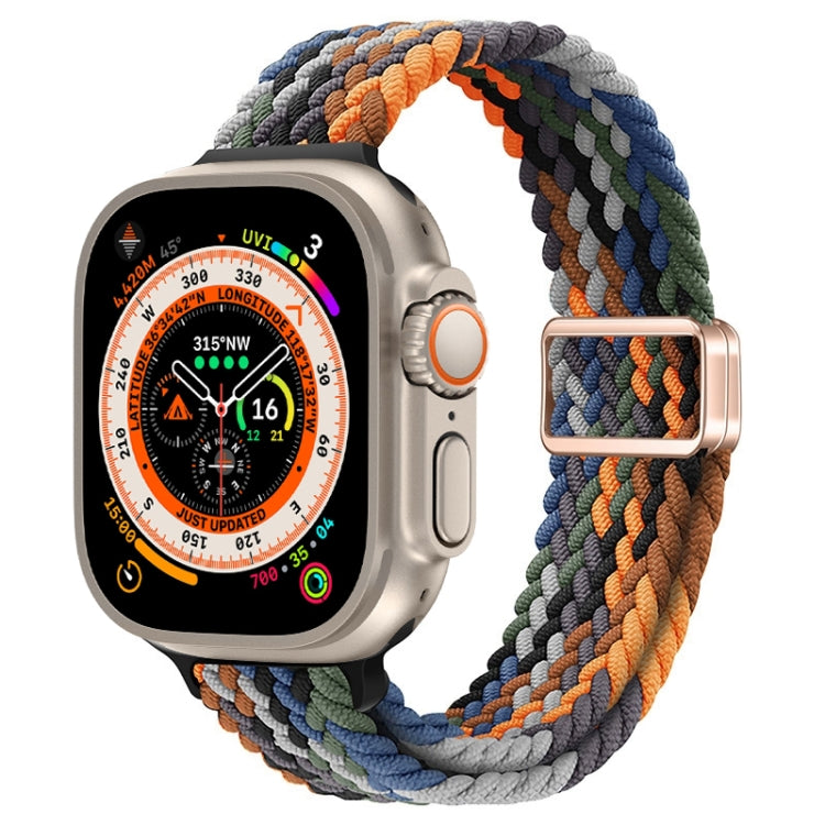 Correia de Relógio Trançada de Nylon com Fivela Magnética Slim, Para Apple Watch Series 9 41mm, Para Apple Watch Ultra 49mm