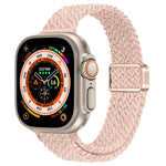 Correia de Relógio Trançada de Nylon com Fivela Magnética Slim, Para Apple Watch Series 9 41mm, Para Apple Watch Ultra 49mm