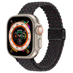 Correia de Relógio Trançada de Nylon com Fivela Magnética Slim, Para Apple Watch Series 9 41mm, Para Apple Watch Ultra 49mm