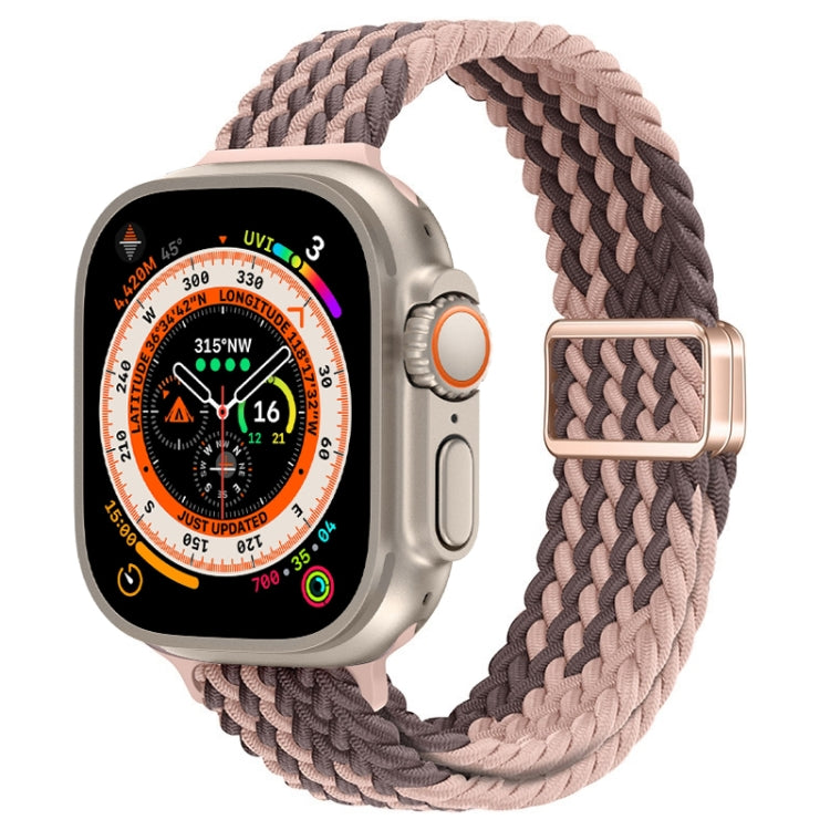 Correia de Relógio Trançada de Nylon com Fivela Magnética Slim, Para Apple Watch Series 9 41mm, Para Apple Watch Ultra 49mm