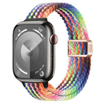 Correia de Relógio Trançada de Nylon com Fivela Magnética Slim, Para Apple Watch Series 8 41mm, Para Apple Watch Series 8 45mm