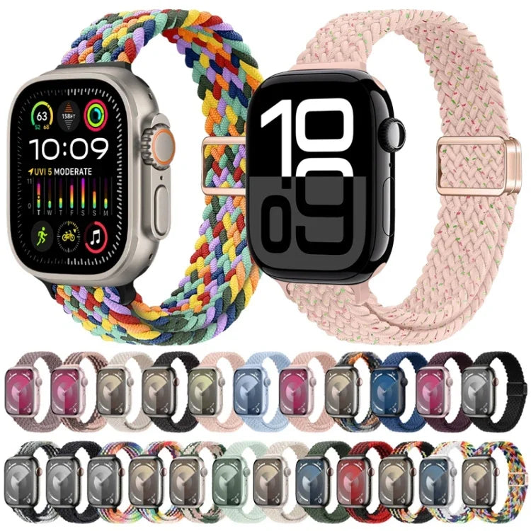 Slim Magnetic Buckle Nylon Braided Watch Band, For Apple Watch SE 2023 44mm, For Apple Watch SE 2023 40mm